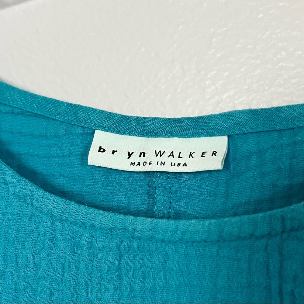 Bryn Walker Turquoise Gauze Asymmetrical Tunic Top‎ - Small - Picture 3 of 5